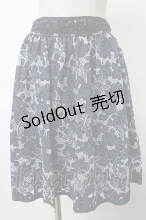 画像: axes femme / バラ×蝶スカート M 紺 Y-24-04-20-201-AX-SK-SZ-ZY