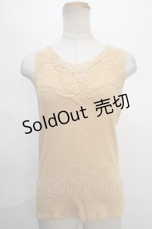 画像: axes femme / 薔薇レース使いリブタンク M イエロー Y-24-05-13-041-AX-TO-SZ-ZT130