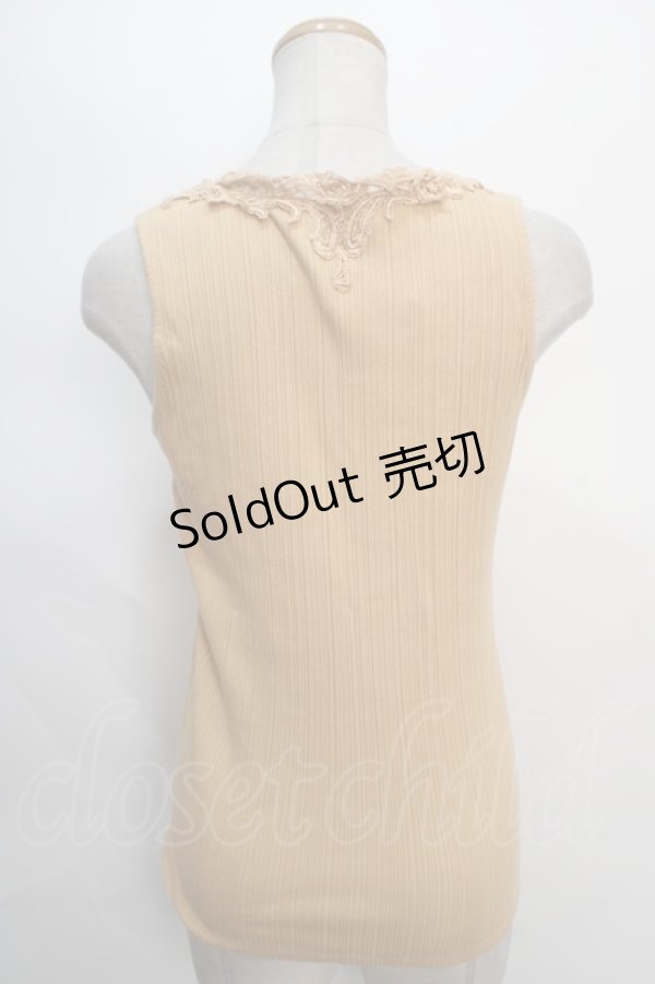 画像2: axes femme / 薔薇レース使いリブタンク M イエロー Y-24-05-13-041-AX-TO-SZ-ZT130 (2)