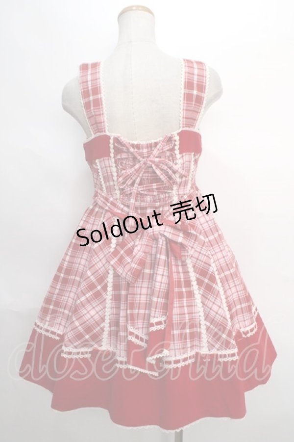 画像2: Angelic Pretty / ドルチェタータン別珍切替ジャンパースカート  アカ Y-24-05-13-094-AP-OP-SZ-ZY (2)