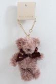 画像1: Maison de FLEUR / リボンベアチャーム F ダークピンク Y-24-05-13-013-LO-ZA-SZ-ZT-K015 (1)