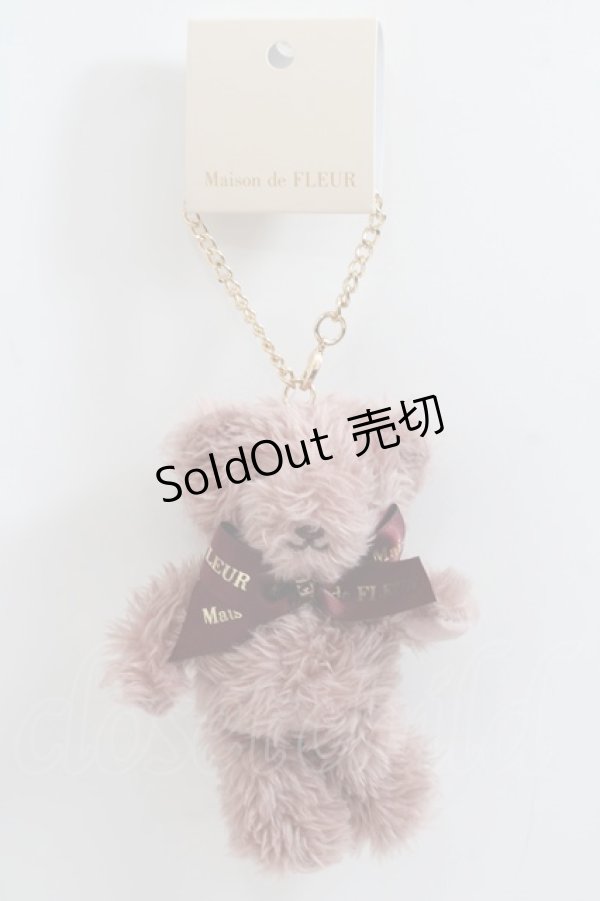 画像1: Maison de FLEUR / リボンベアチャーム F ダークピンク Y-24-05-13-013-LO-ZA-SZ-ZT-K015 (1)