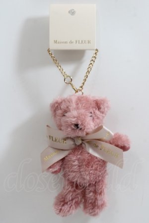 画像: Maison de FLEUR / ストライプクラブ限定ベアチャーム F ピンク Y-24-05-20-008-LO-ZA-SZ-ZY