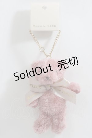 画像: 【SALE】Maison de FLEUR / ストライプクラブ限定ベアチャーム F ピンク Y-24-05-20-008-LO-ZA-SZ-ZTK015