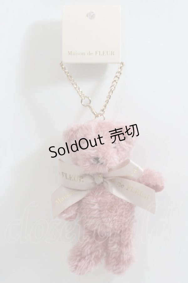 画像1: 【SALE】Maison de FLEUR / ストライプクラブ限定ベアチャーム F ピンク Y-24-05-20-008-LO-ZA-SZ-ZTK015 (1)