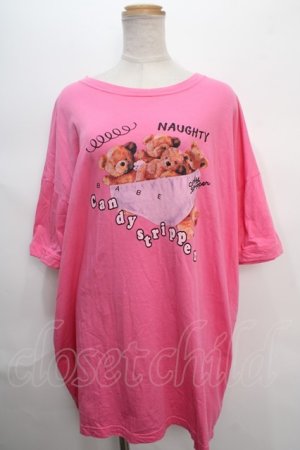 画像: Candy Stripper / BEARS IN LINGERIE BIG BIG Tシャツ 2 ピンク Y-24-05-20-096-PU-TS-SZ-ZY