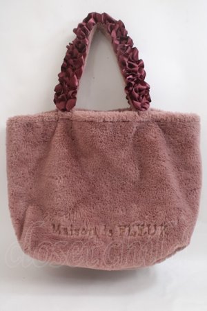 画像: Maison de FLEUR / BAGファーフリルハンドルトートーバッグ F ダークピンク Y-24-05-25-009-LO-BG-SZ-ZT-K012