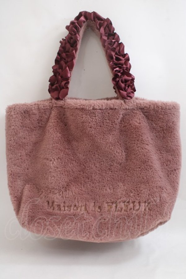 画像1: Maison de FLEUR / BAGファーフリルハンドルトートーバッグ F ダークピンク Y-24-05-25-009-LO-BG-SZ-ZT-K012 (1)