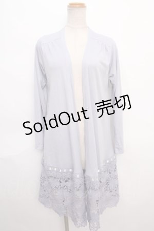 画像: axes femme / 裾レースＵＶカットカーデ M ブルー Y-24-06-08-090-AX-TO-SZ-ZT019