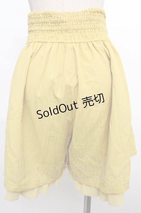 画像2: axes femme POETIQUE / ハイウエストタックキュロット M イエロー Y-24-06-08-202-AX-PA-SZ-ZT376 (2)