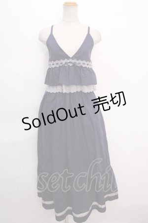 画像: axes femme / ティアードキャミワンピース  紺 Y-24-06-11-087-AX-OP-AS-ZT015