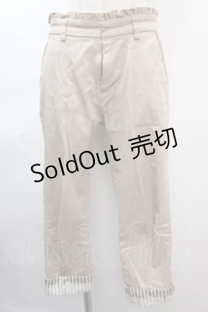画像: axes femme / ストライプロールアップパンツ L ベージュ Y-24-06-11-126-AX-PA-SZ-ZT163