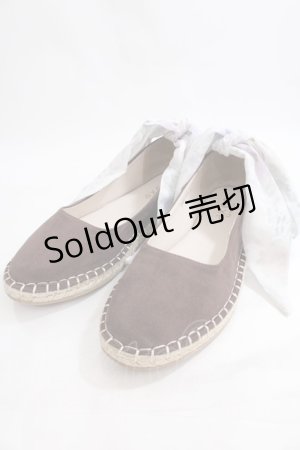 画像: axes femme / リボン付きエスパドリーユ L ブラウン Y-24-06-17-016-AX-SH-SZ-ZT-K005