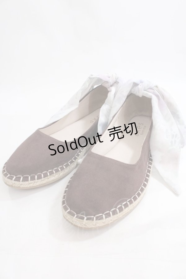 画像1: axes femme / リボン付きエスパドリーユ L ブラウン Y-24-06-17-016-AX-SH-SZ-ZT-K005 (1)