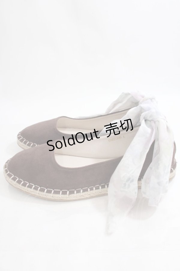 画像2: axes femme / リボン付きエスパドリーユ L ブラウン Y-24-06-17-016-AX-SH-SZ-ZT-K005 (2)