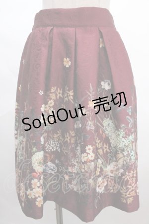 画像: axes femme / ジャカードプリントスカート M ワイン Y-24-06-17-154-AX-SK-SZ-ZT015