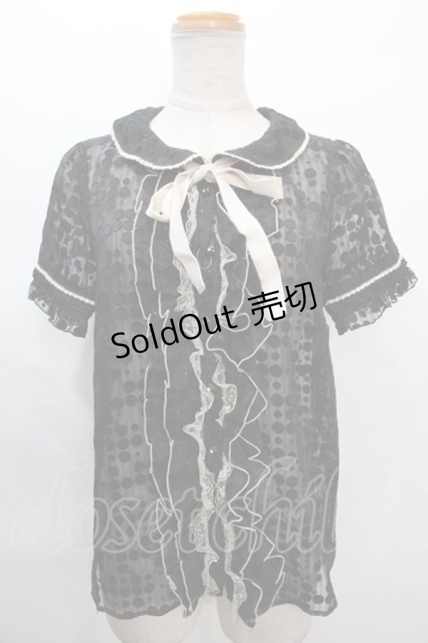 画像1: axes femme / ドビージャガードブラウス M 黒 Y-24-06-22-068-AX-BL-SZ-ZT214 (1)
