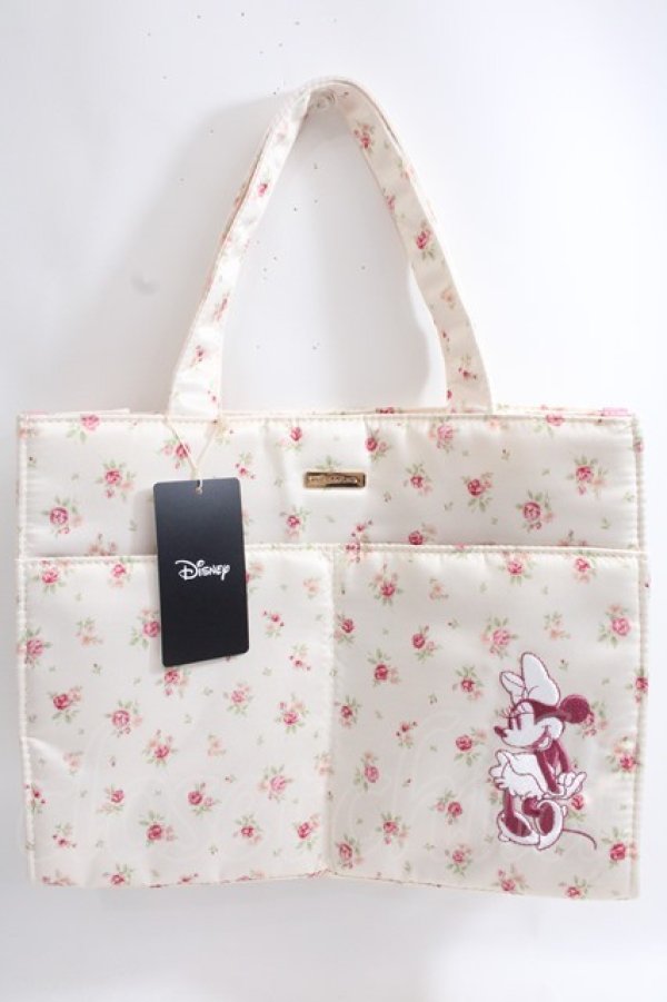 画像1: Maison de FLEUR / Minnie Mouse/フラワープリントトートバッグ F ピンク Y-24-06-27-063-LO-BG-SZ-ZT-K012 (1)