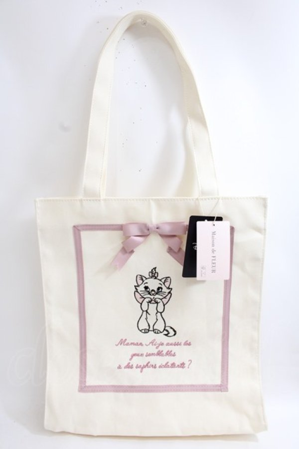 画像1: Maison de FLEUR / Disney Marie/スクエアトートバッグ F ピンク Y-24-06-27-072-LO-BG-SZ-ZT-K012 (1)