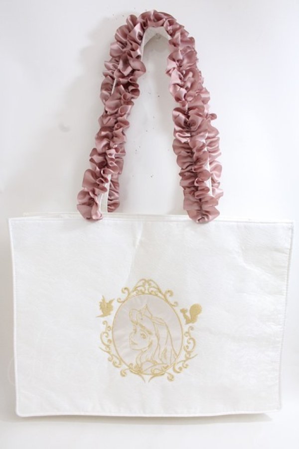 画像1: Maison de FLEUR / EC限定Aurora/スクエアトートバッグ F アイボリー Y-24-06-27-076-LO-BG-SZ-ZT-K012 (1)