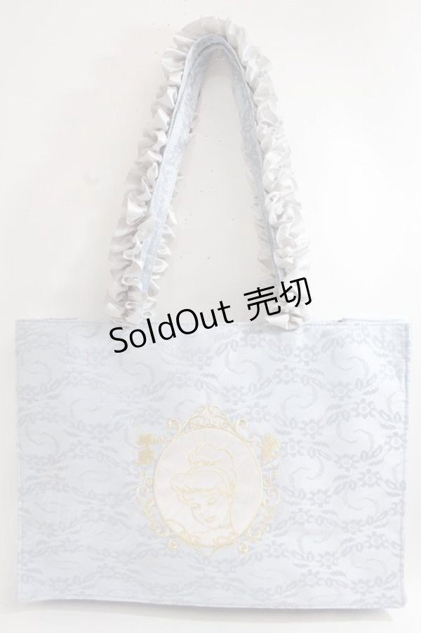 画像1: Maison de FLEUR / Cinderella/スクエアトートバッグ F ブルー Y-24-06-27-079-LO-BG-SZ-ZT-K012 (1)