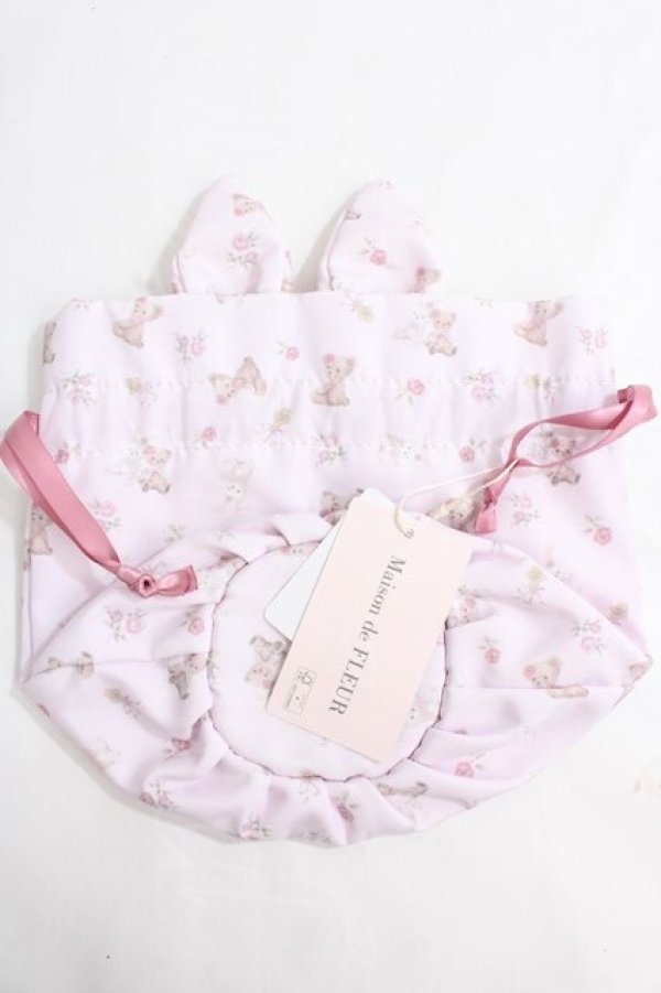 画像2: Maison de FLEUR / ラビット巾着 F ピンク Y-24-06-27-012-LO-ZA-SZ-ZT-K015 (2)