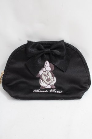 画像: Maison de FLEUR / Minnie Mouse/ラウンドポーチ F ブラック Y-24-06-27-002-LO-ZA-SZ-ZT-K015