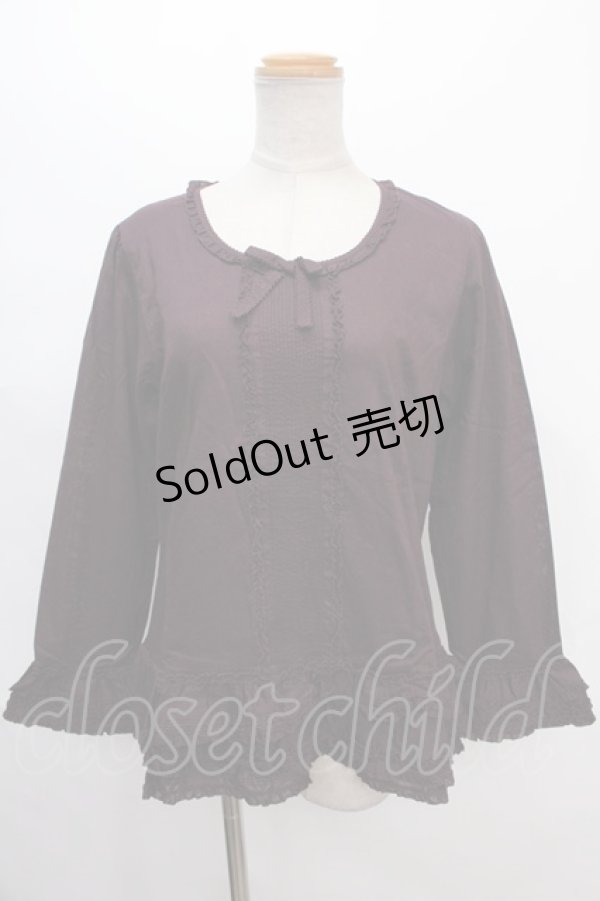 画像1: PINK HOUSE / ピンタックフリルブラウス  紫 Y-24-07-07-039-LO-BL-SZ-ZT101 (1)