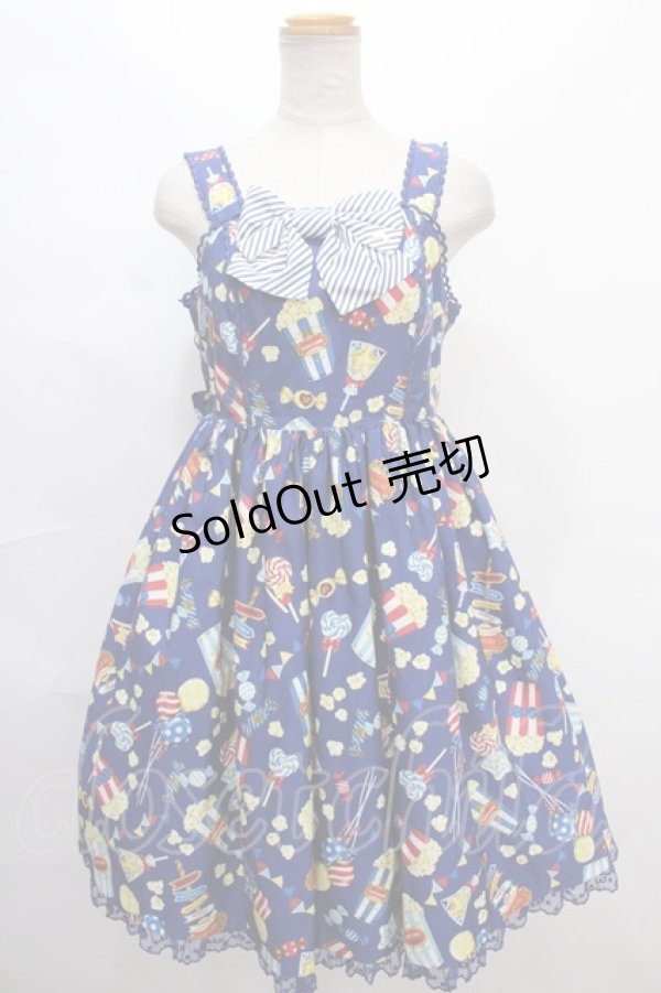 画像1: Angelic Pretty / Happy Park Carnivalジャンパースカート  紺 Y-24-07-07-079-AP-OP-SZ-ZS (1)