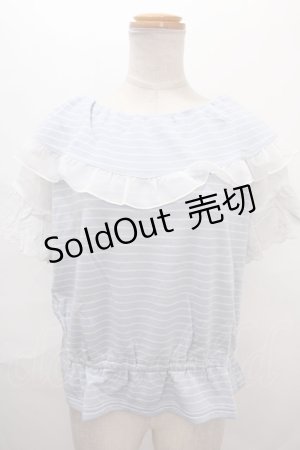 画像: axes femme / 前後2wayオフショルプルオーバー M サックス Y-24-07-10-070-AX-TO-SZ-ZT390