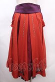 画像2: Ozz oneste / 椿刺繍プリーツ袴風スカート  オレンジｘ紫 Y-24-07-10-148-OO-SK-AS-ZS (2)