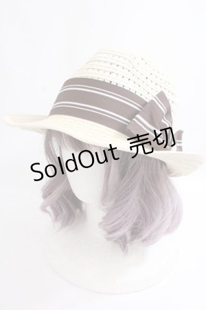 画像: axes femme / ストローハット 57.5cm 生成り Y-24-07-15-043-AX-AC-SZ-ZT308