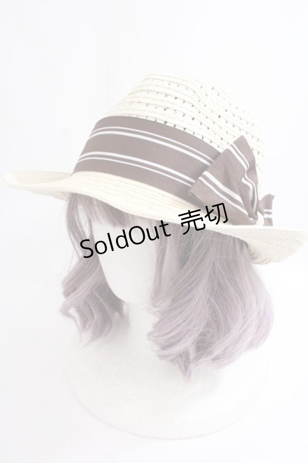 画像1: axes femme / ストローハット 57.5cm 生成り Y-24-07-15-043-AX-AC-SZ-ZT308 (1)