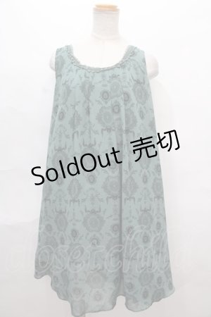 画像: axes femme / 壁紙柄Aラインチュニ  グリーン Y-24-07-17-110-AX-OP-AS-ZI