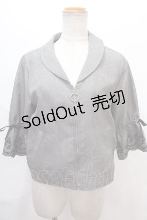 画像: axes femme / スカラップ刺繍袖ブルゾン M グレー Y-24-08-01-108-AX-TO-SZ-ZT368