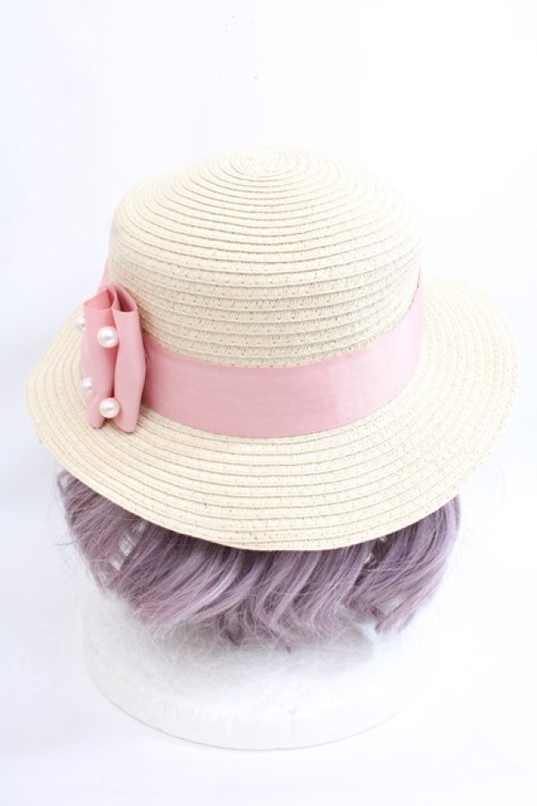 画像3: m petit by misako / TT*AMPLリボンカンカン帽 57.5cm 中薄橙 Y-24-08-01-051-LO-AC-SZ-ZT308 (3)