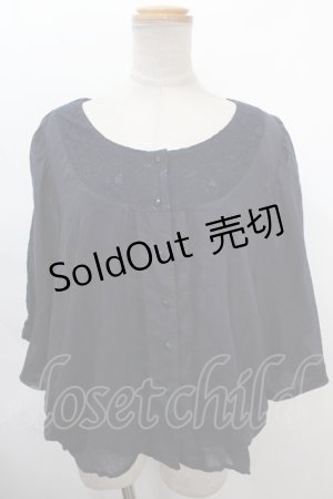 画像: axes femme / レース切り替えドルマンブラウス M コン Y-24-08-04-119-AX-BL-SZ-ZT360