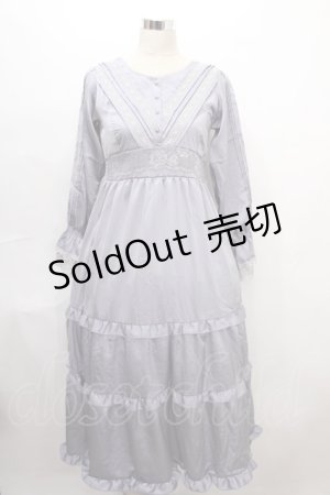 画像: axes femme / ラインレース使ティアードワンピース F サックス Y-24-08-04-162-AX-OP-SZ-ZT211