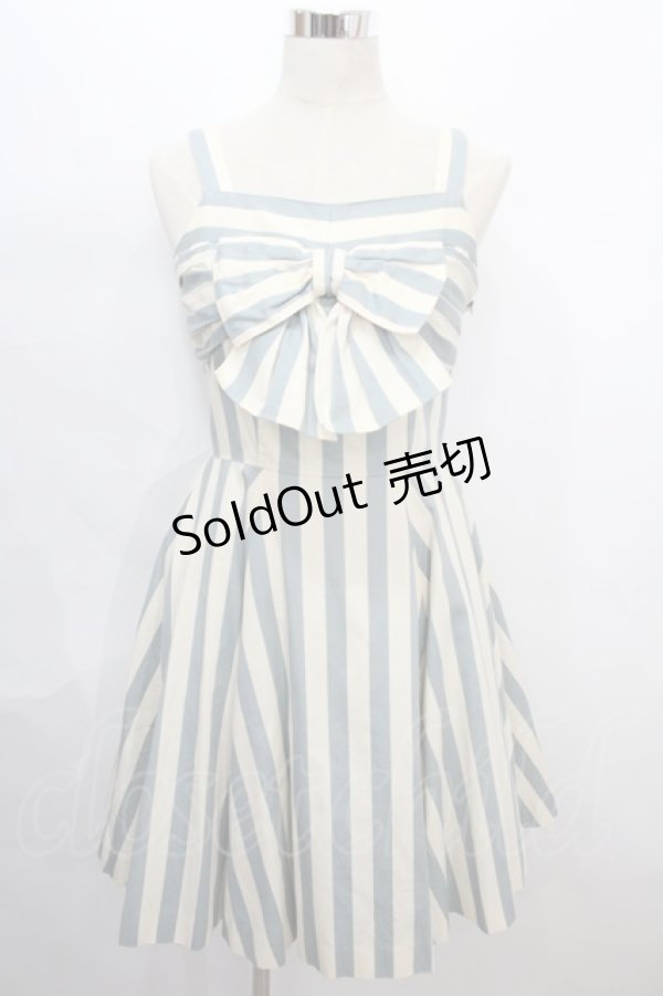 画像1: MILK / 60'sドレス  サックス×アイボリー Y-24-08-04-200-ML-OP-SZ-ZT406 (1)