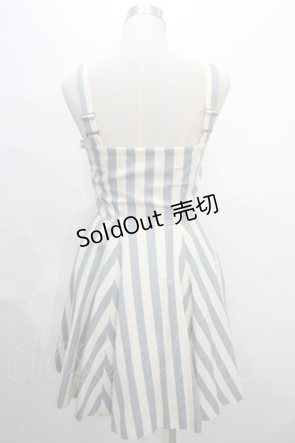 画像2: MILK / 60'sドレス  サックス×アイボリー Y-24-08-04-200-ML-OP-SZ-ZT406 (2)