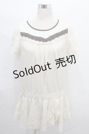 画像: axes femme / ローウエスト半袖チュニック M 生成り Y-24-08-07-096-AX-TO-SZ-ZT193