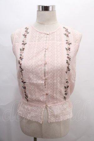 画像: axes femme / 刺繍入アンティークレースブラウス M アワピンク Y-24-08-07-097-AX-BL-SZ-ZI