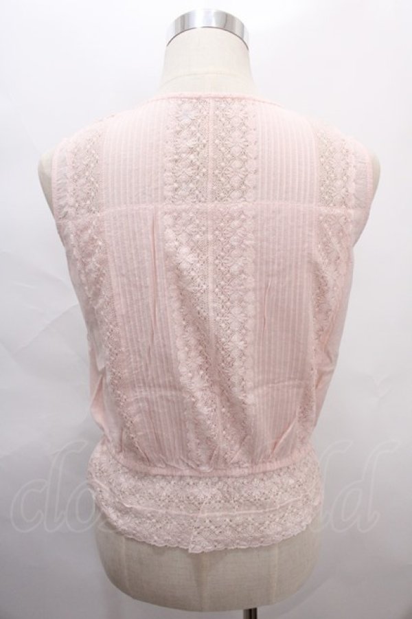 画像2: axes femme / 刺繍入アンティークレースブラウス M アワピンク Y-24-08-07-097-AX-BL-SZ-ZI (2)
