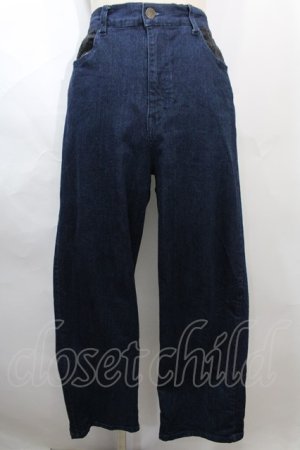 画像: axes femme / フラッシャー付デニムパンツ L インディゴ Y-24-08-07-120-AX-PA-SZ-ZT281