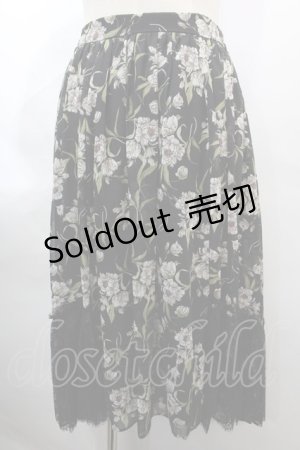 画像: axes femme / 花柄レース使いスカート M 黒 Y-24-08-07-154-AX-SK-SZ-ZT234