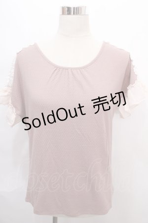 画像: axes femme / 肩お花レースドルマンプルオーバー M アワピンク Y-24-08-10-092-AX-TO-SZ-ZT360