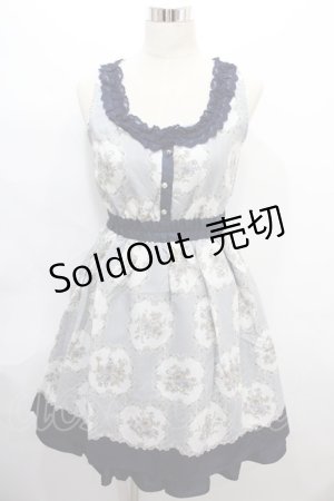 画像: axes femme / 花×ストライプ柄ノースリワンピース M コン Y-24-08-10-143-AX-OP-SZ-ZT212