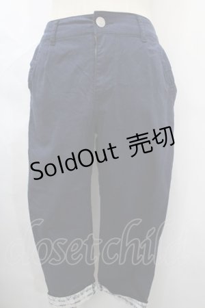 画像: axes femme / 裾レース折パンツ M 紺 Y-24-08-10-159-AX-PA-SZ-ZI