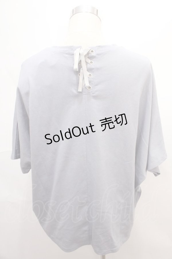 画像2: axes femme / ドルマン袖カラーＴシャツ M サックス Y-24-08-13-111-AX-TS-SZ-ZT393 (2)
