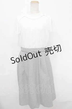 画像: axes femme / ツイードドッキングワンピース M 黒 Y-24-08-28-076-AX-OP-SZ-ZT196
